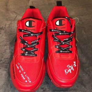 Red champion sneakers